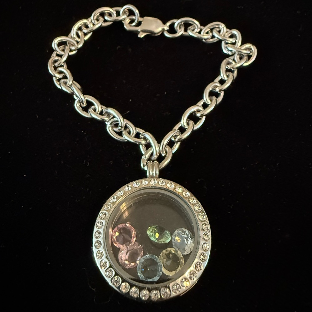 Elegant Silver Bracelet with Multicolor Gemstones